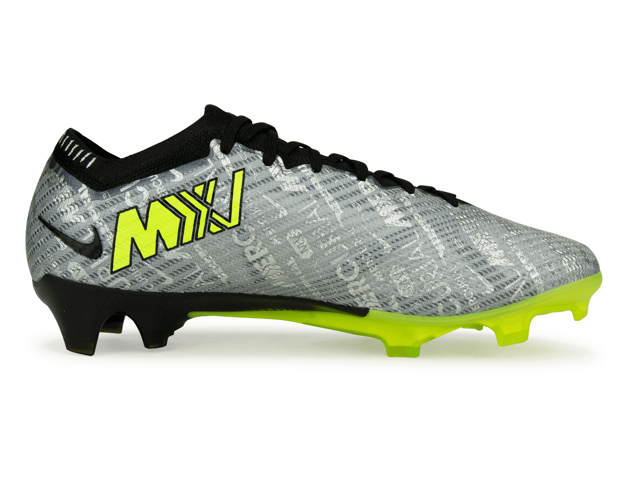 Nike Men's Zoom Mercurial Vapor 15 Elite XXV FG Silver/Volt、mySite、noshort