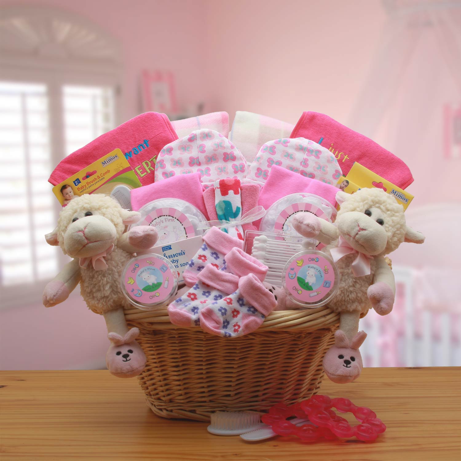 Double Delight Twins New Babies Gift Basket - Pink、mySite、camillekostekn
