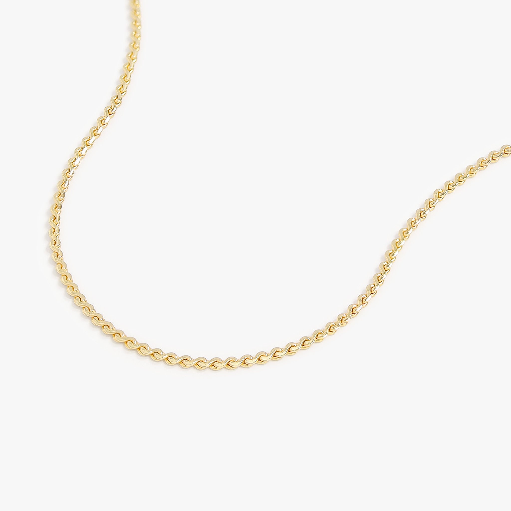 18K Gold PVD Stainless Steel Serpentine Chain Necklace / CHN3013、mySite、dreamappss