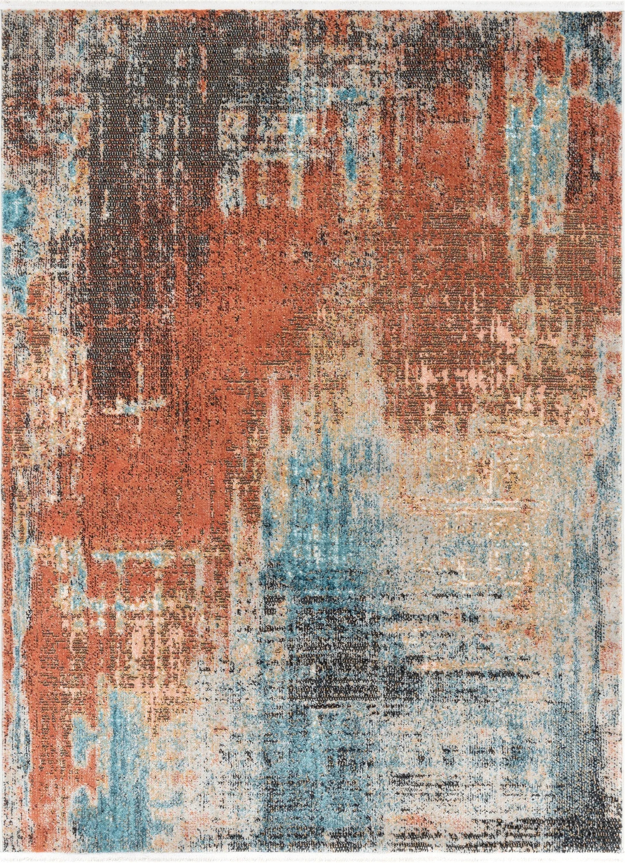 Regen Bohemian Modern Abstract Distressed Multi 2'3 x 7'3 Runner Rug、mySite、gigharbornorthrealestate