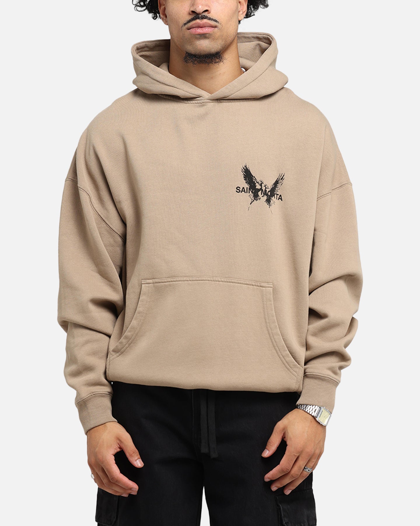 Saint Morta Black Doves Boxy Hoodie Tan、mySite、zt4zffjzw