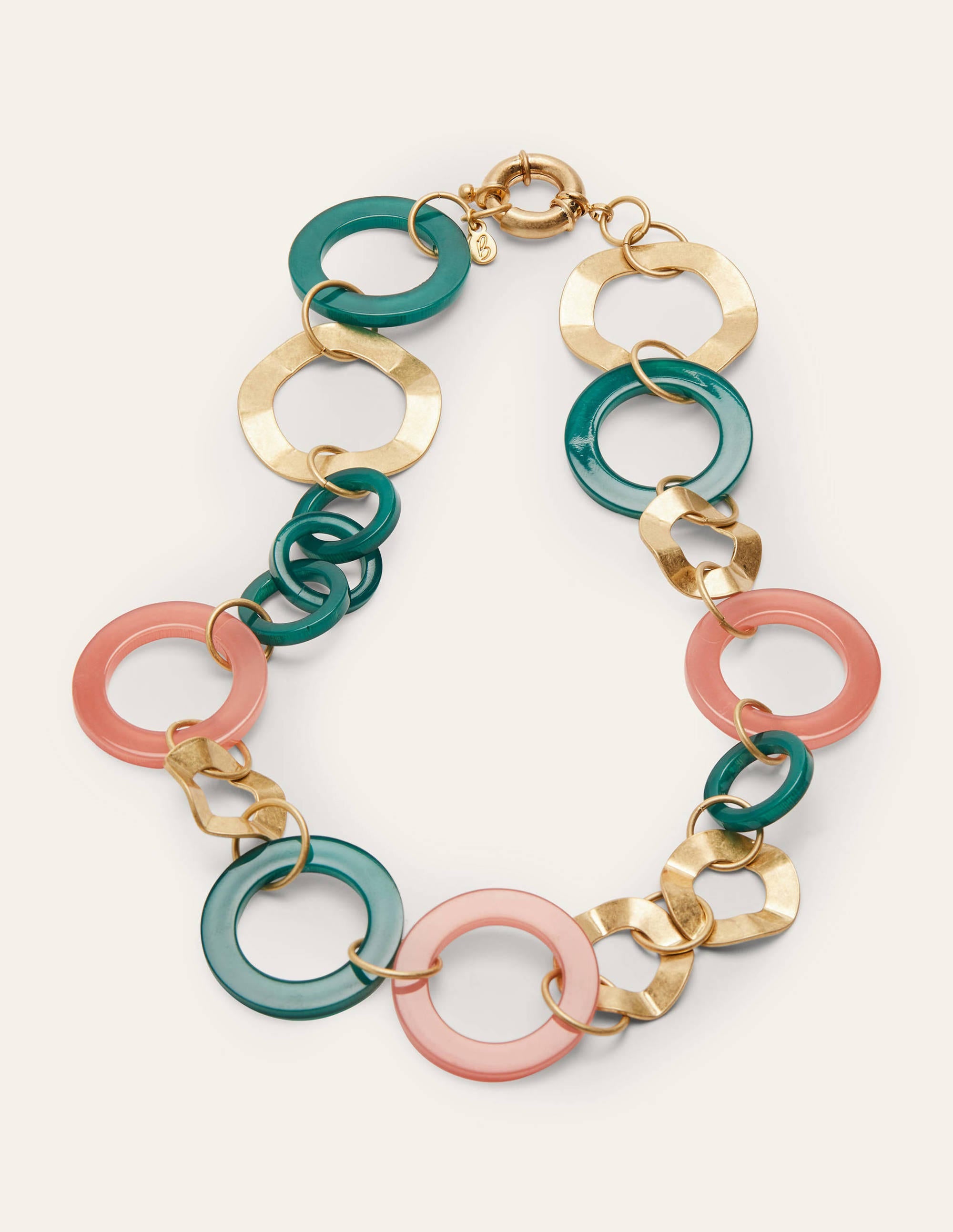  Hoop Resin Necklace-Gold/Deep Forest/Dusty Red、mySite、ashleygrahame