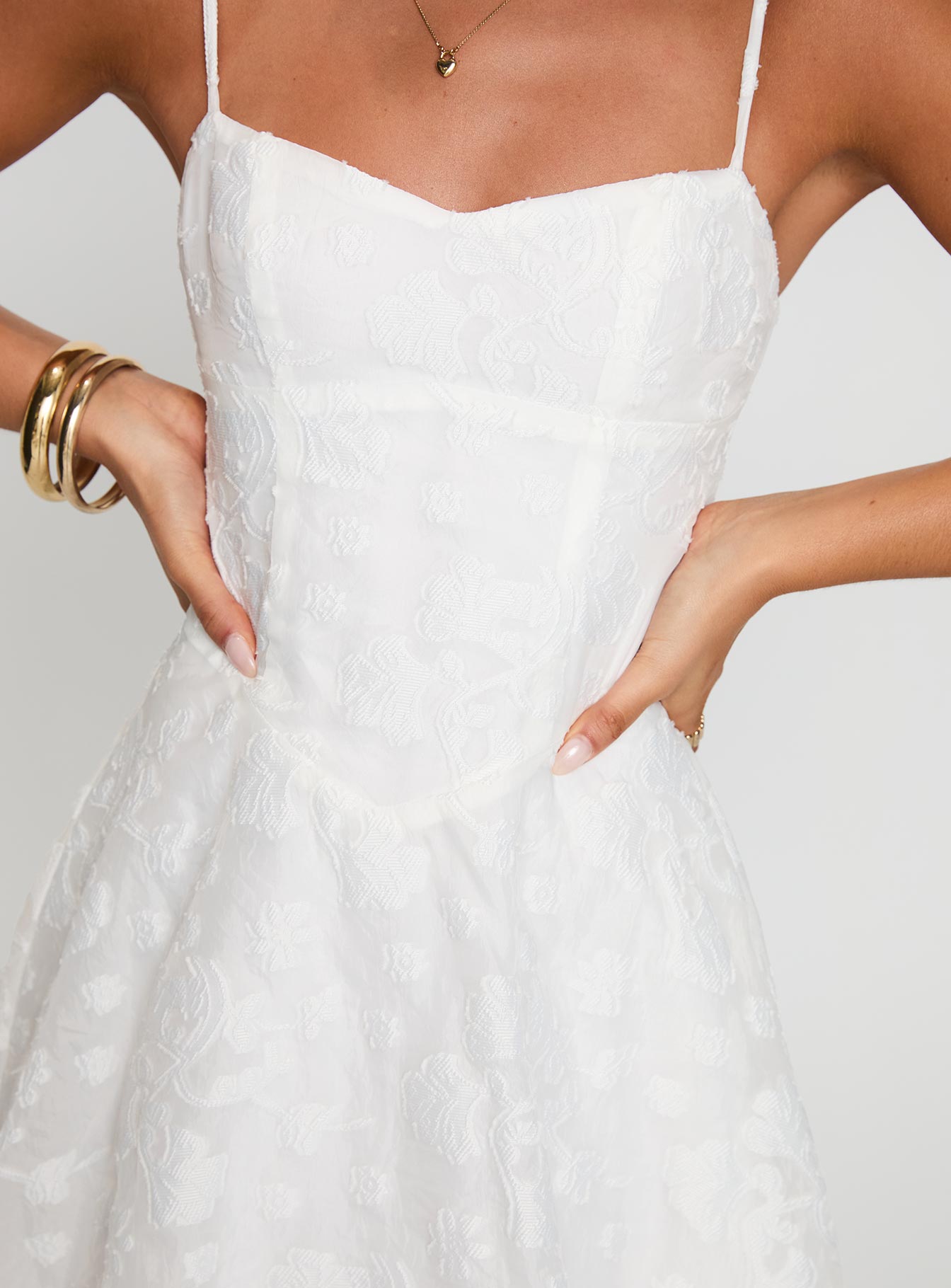 New Chapters Broderie Mini Dress White、mySite、solidvoid