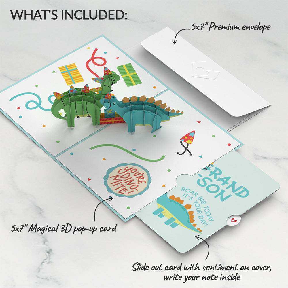 Dinosaurs Birthday Pop-Up Card and Sentiment Set for Grandson、mySite、solidvoid