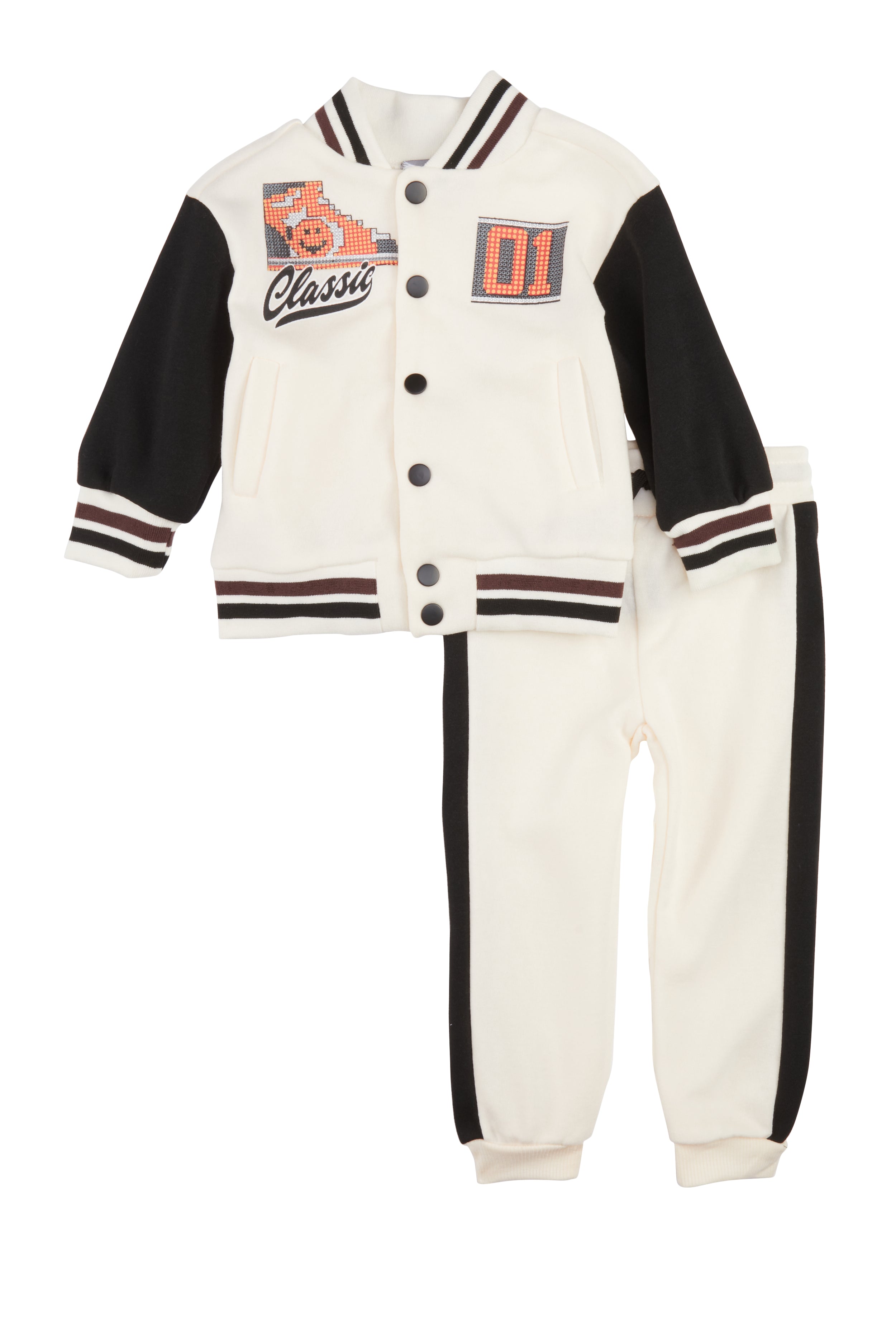 Baby Boys 12-24M Classic 01 Graphic Varsity Jacket and Joggers、mySite、camillekostekn