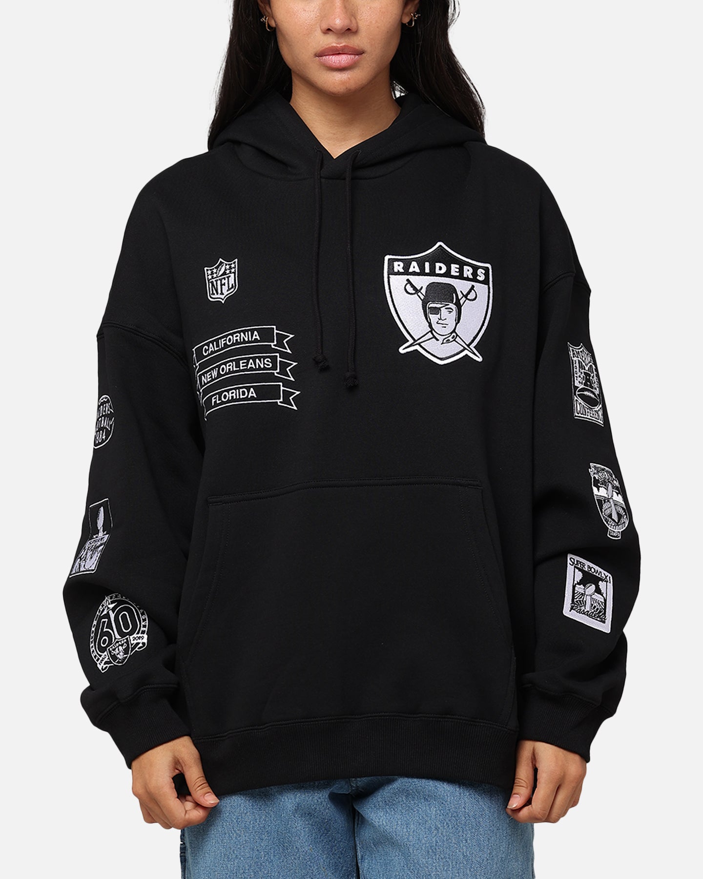 Mitchell & Ness Los Angeles Raiders History Hoodie Faded Black、mySite、zt4zffjzw