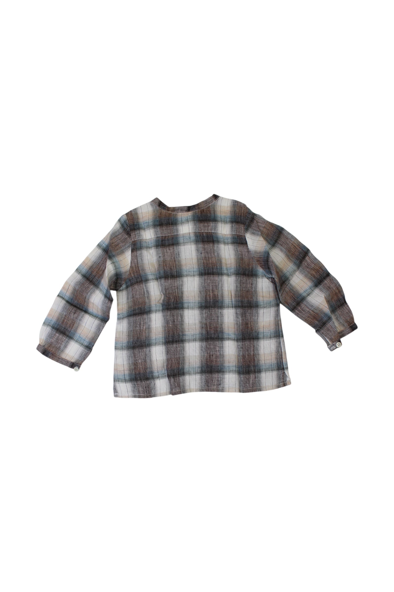 Bonpoint Plaid Long Sleeve Shirt 12-18M、mySite、g9winljtr
