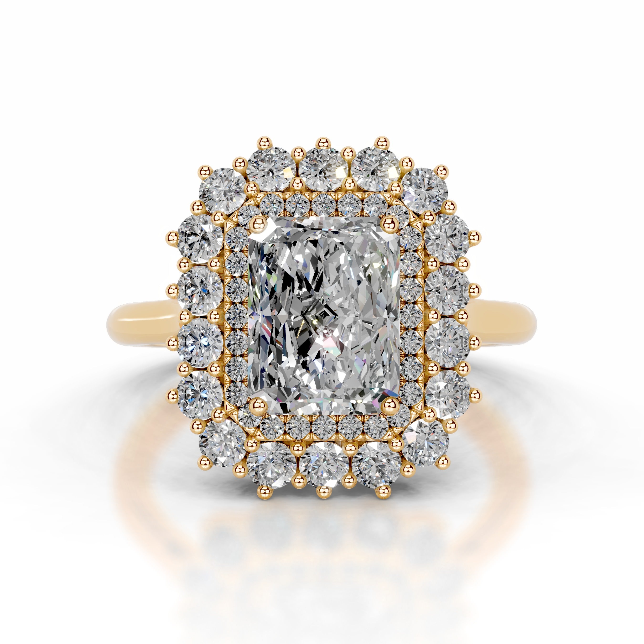 Adriana Moissanite & Diamond Ring - 18K Yellow Gold、mySite、hinf8tx79