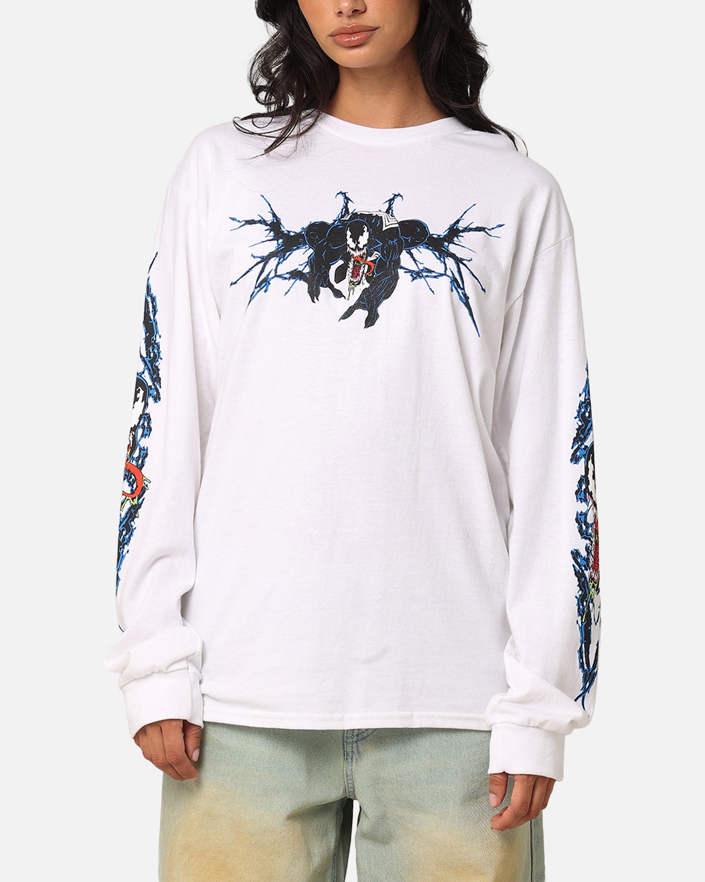 Goat Crew Marvel Spider-Man Y2K Venom Long Sleeve T-Shirt White、mySite、zt4zffjzw