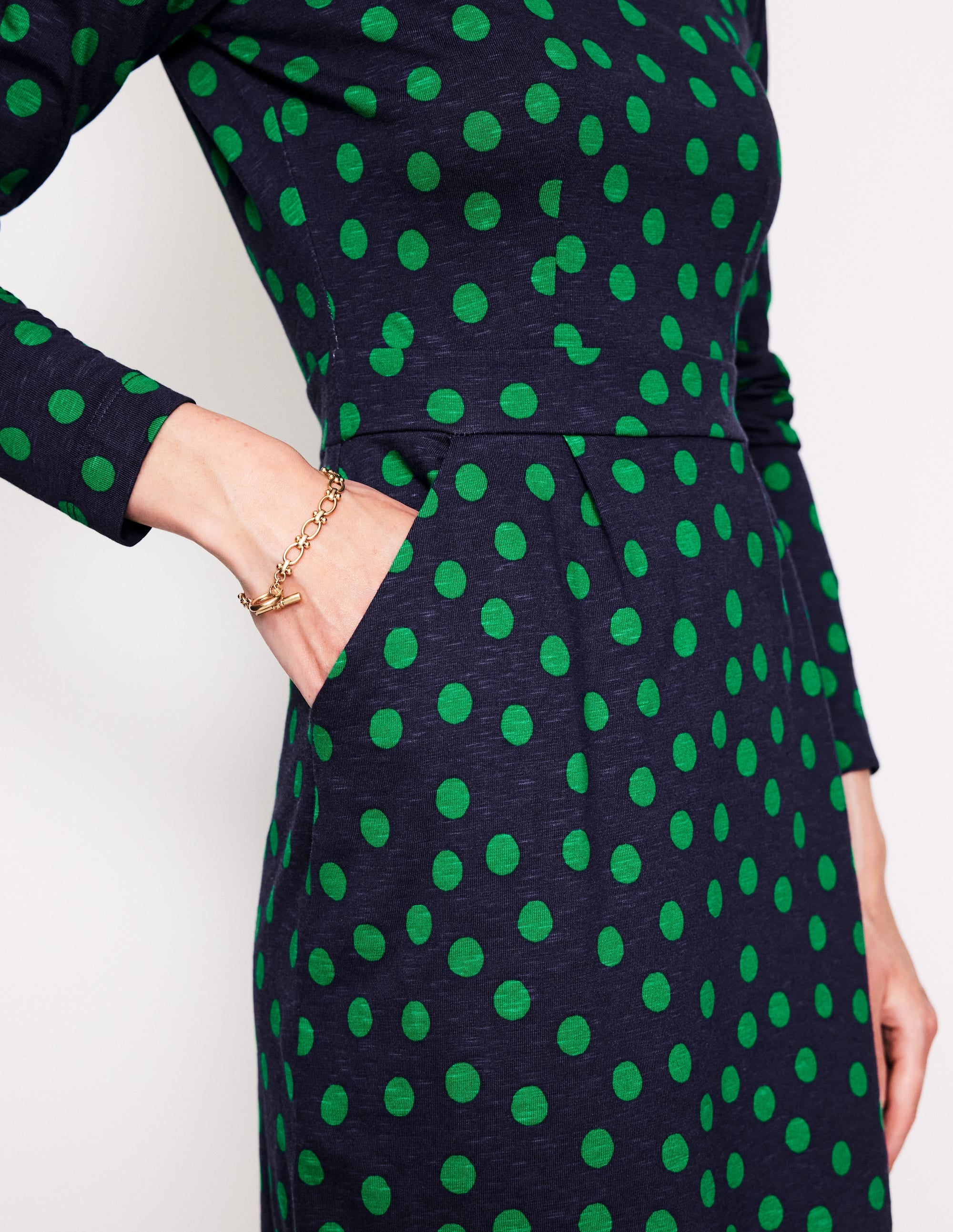  Florrie Long Sleeve Dress-Navy, Abstract Dot、mySite、ashleygrahame