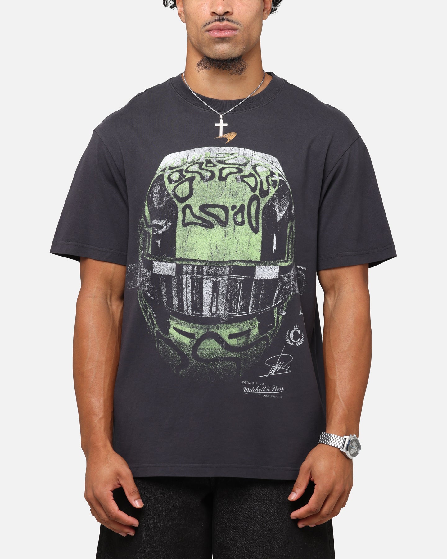 Mitchell & Ness X Mclaren Lando Norris Helmet T-Shirt Faded Black、mySite、zt4zffjzw