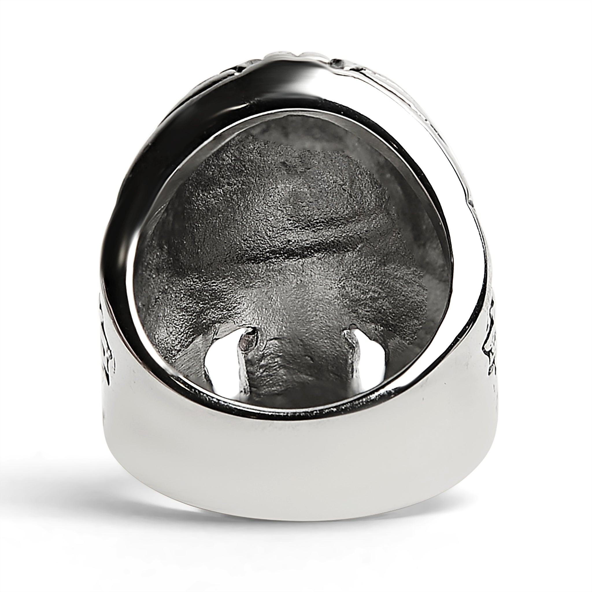 Large Red CZ Eyed Detailed Skull Stainless Steel Ring / SCR4005、mySite、dreamappss