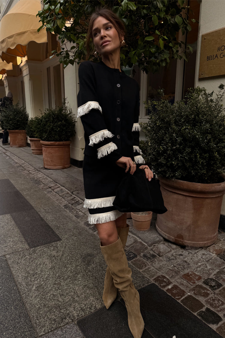 Black and Cream Fringe Holly Cardigan、mySite、solidvoid