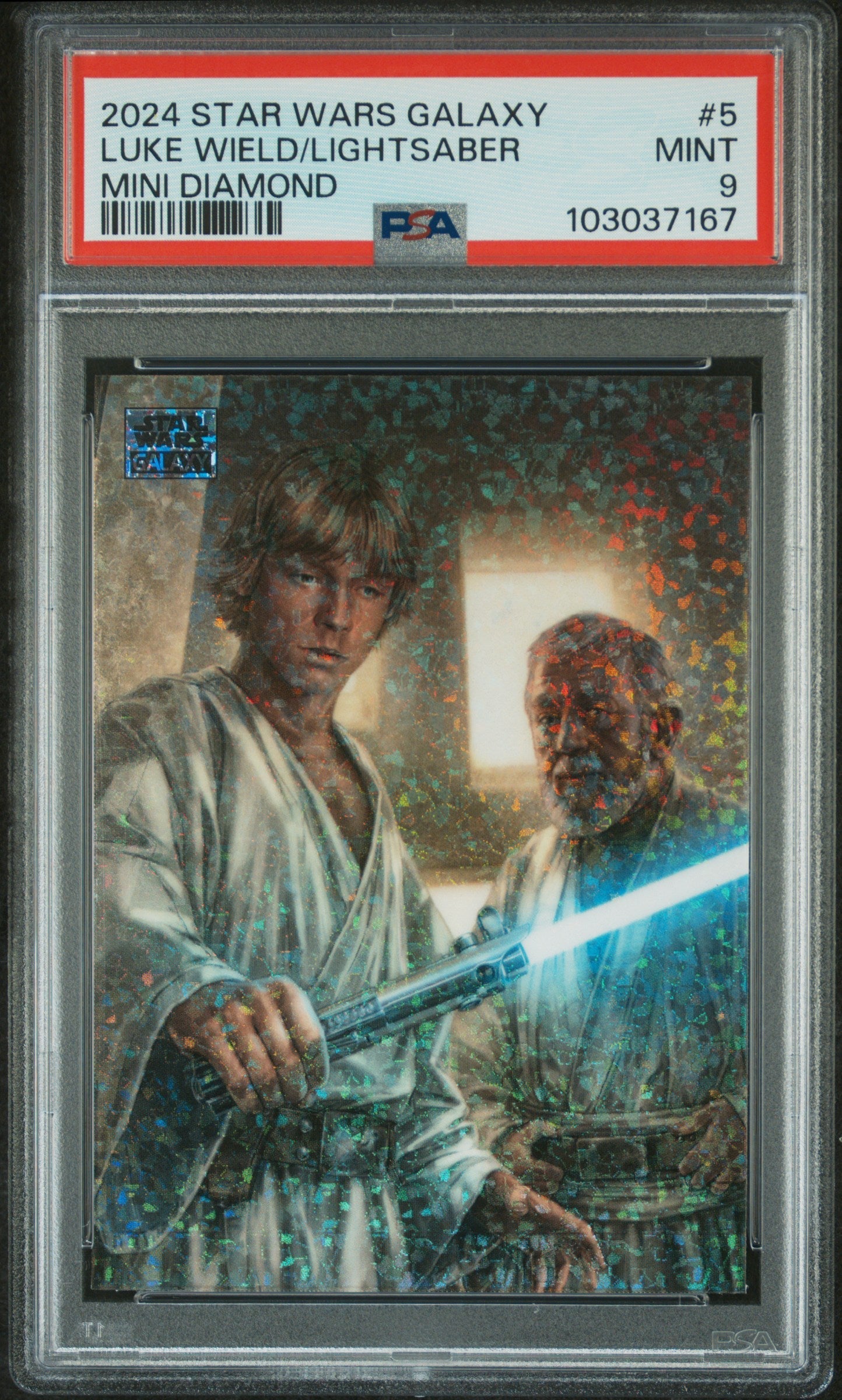 Luke Wield/Lightsaber #5 Mini Diamond PSA 9 Topps Chrome Star Wars Galaxy 2024、mySite、waistdrama