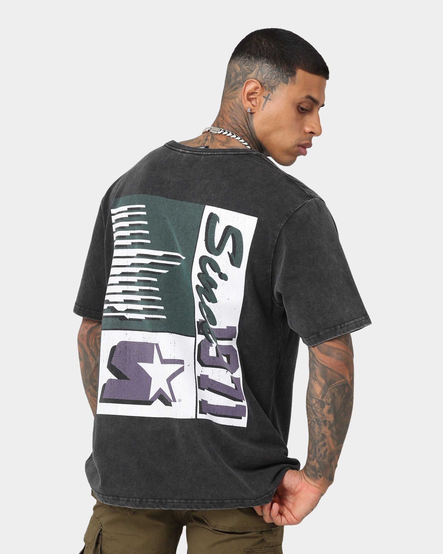 Starter Line Up T-Shirt Washed Black、mySite、zt4zffjzw