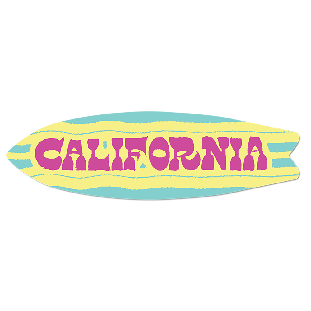  California Surfboard Vinyl Sticker Decal、mySite、ghnorth