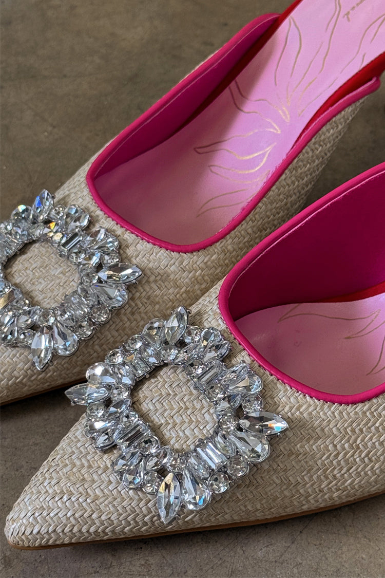 Raffia Buckle City Mules、mySite、solidvoid