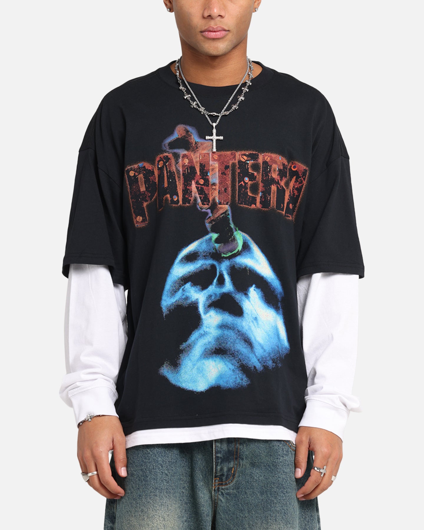 Pantera Pantera Layered Long Sleeve T-Shirt Black Wash、mySite、zt4zffjzw