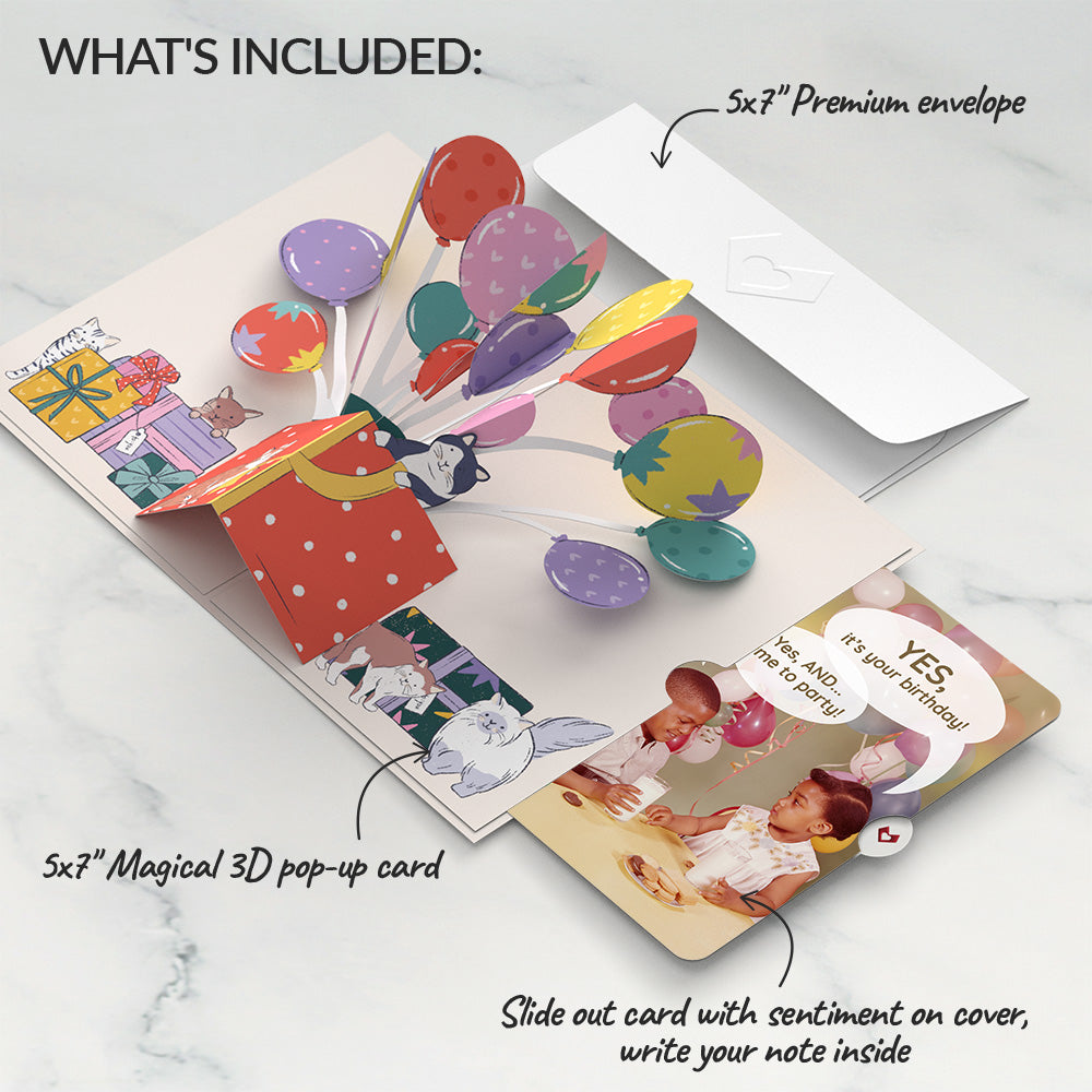 Curious Cats Birthday Pop-Up Card and Time to Party Sentiment Set、mySite、solidvoid