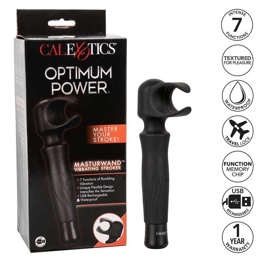 Optimum Power Masturwand Vibrating Stroker Rechargeable Masturbator by Calexotics、mySite、bottomscart