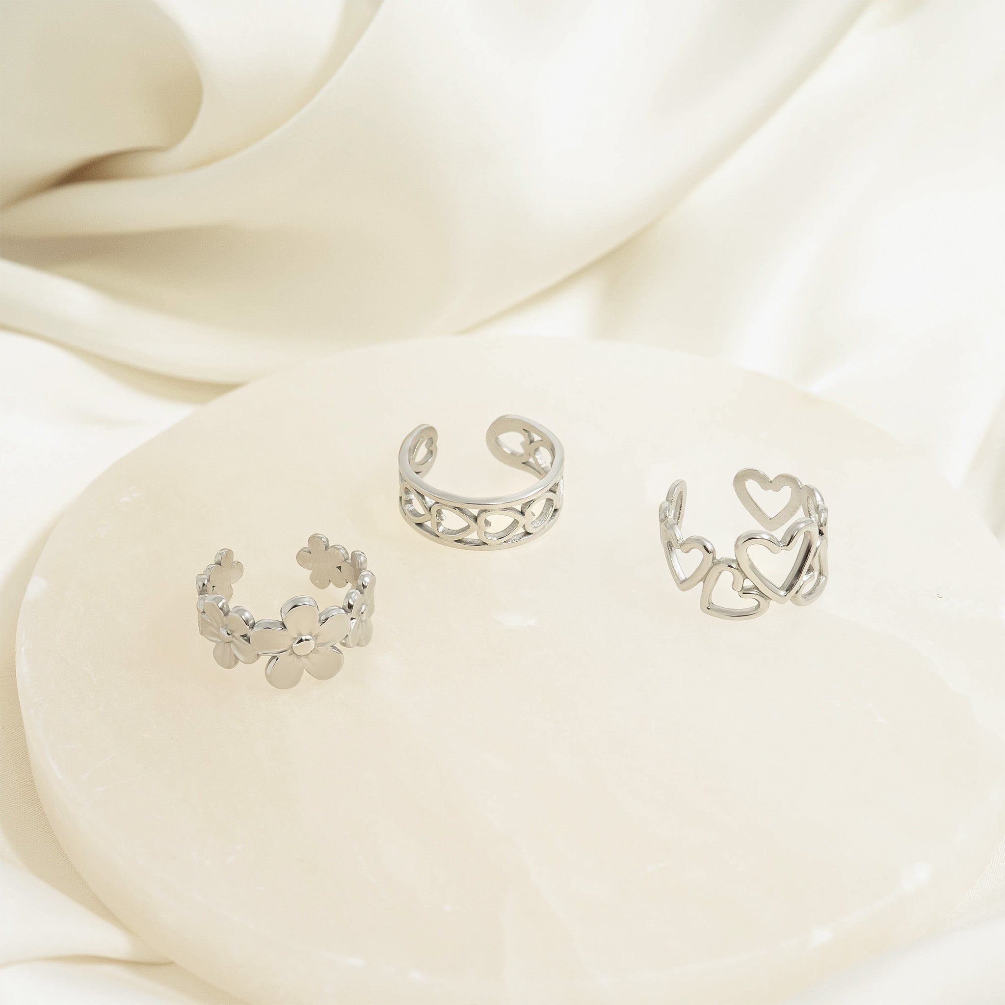 18K Gold PVD Stainless Steel Heart Toe Ring / KSS0011、mySite、dreamappss