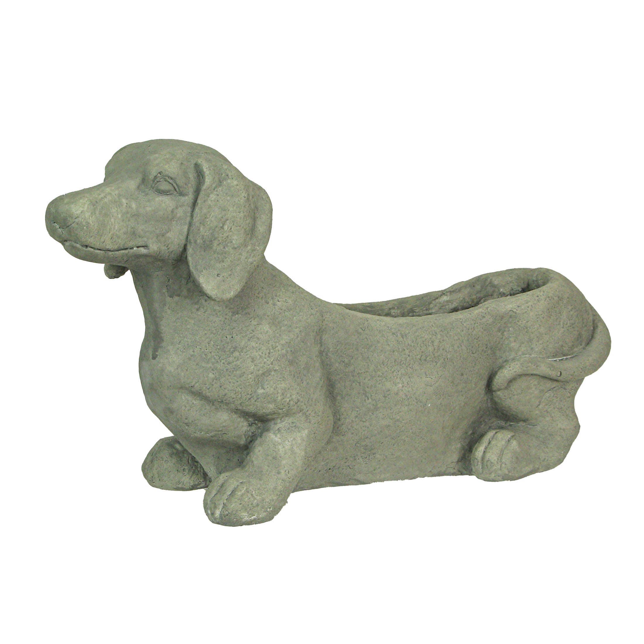 Dachshund Stone Finish Planter Realistic、mySite、g9winljtr