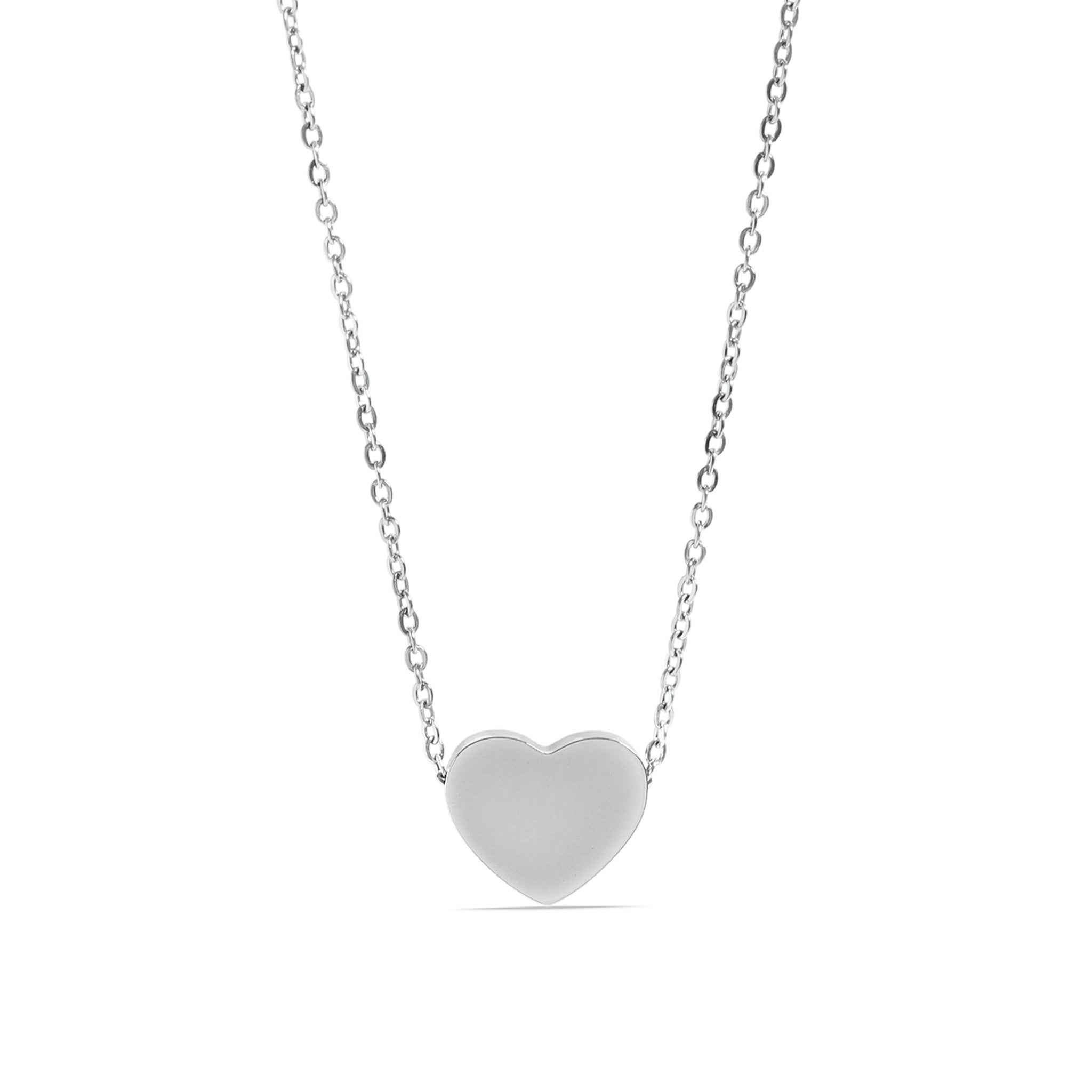 18K Gold PVD Stainless Steel Blank Heart Necklace / SBB0250、mySite、dreamappss