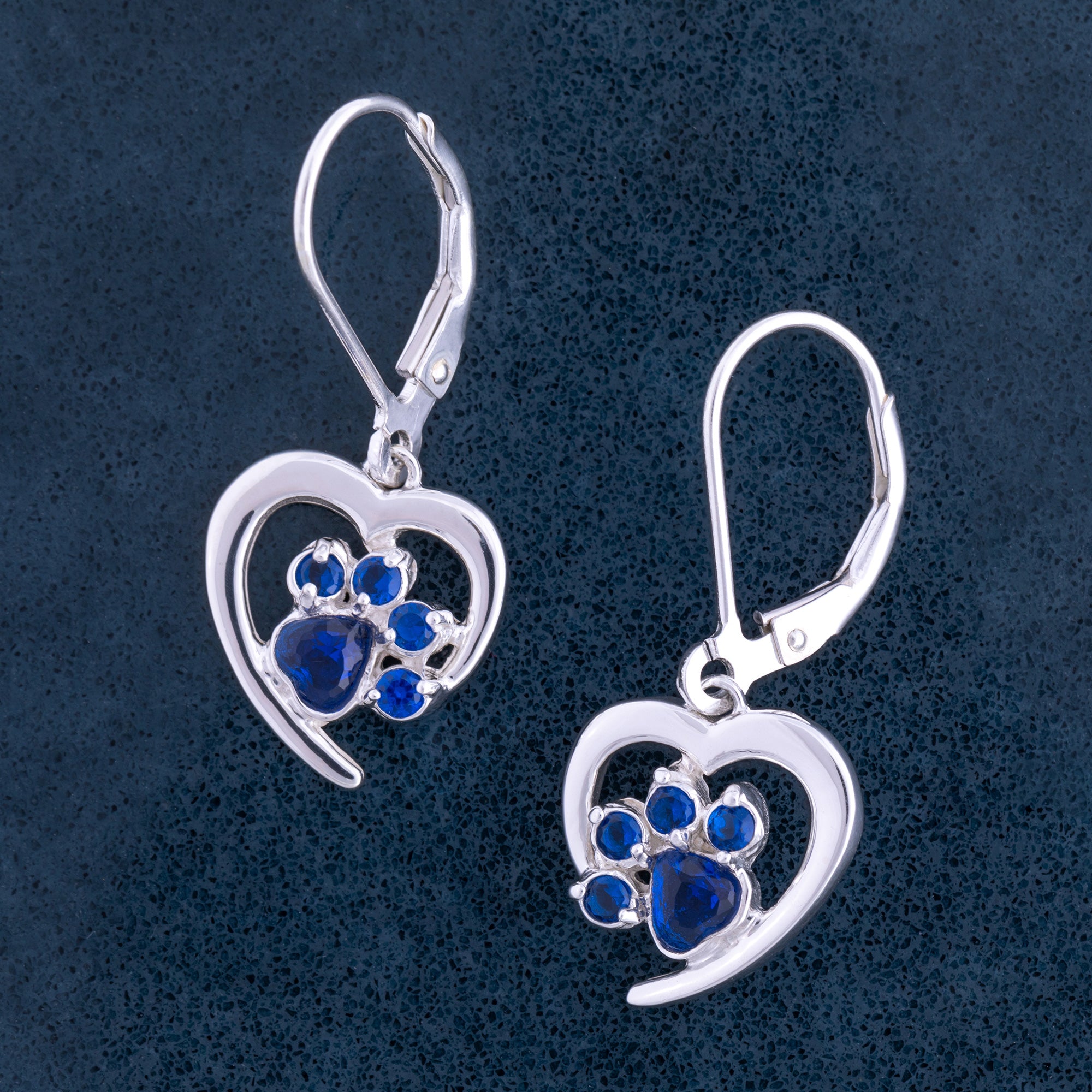 Always in My Heart Sterling Birthstone Paw Print Earrings、mySite、camillekostekn