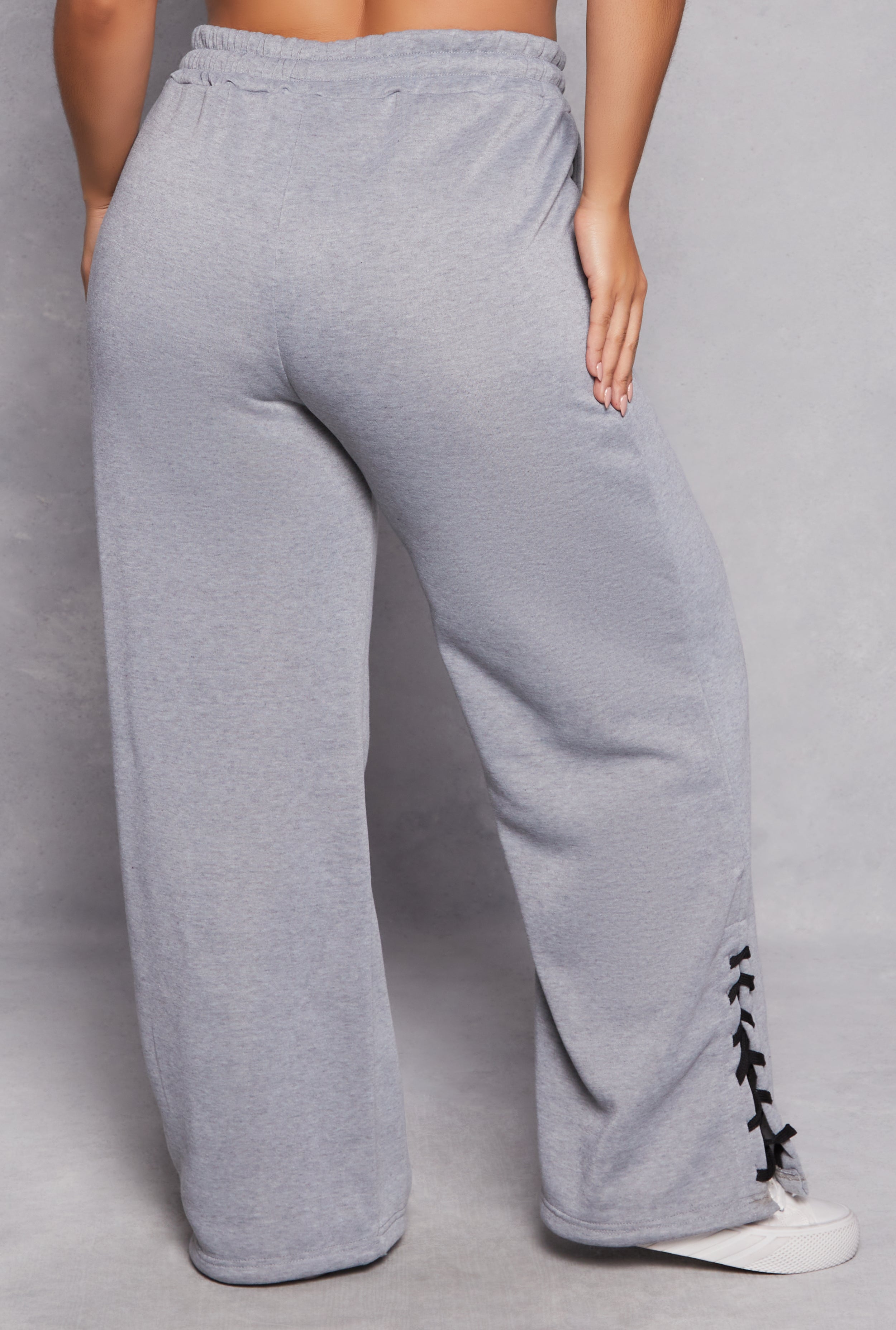 Plus Size Lace Up Drawstring Sweatpants、mySite、camillekostekn