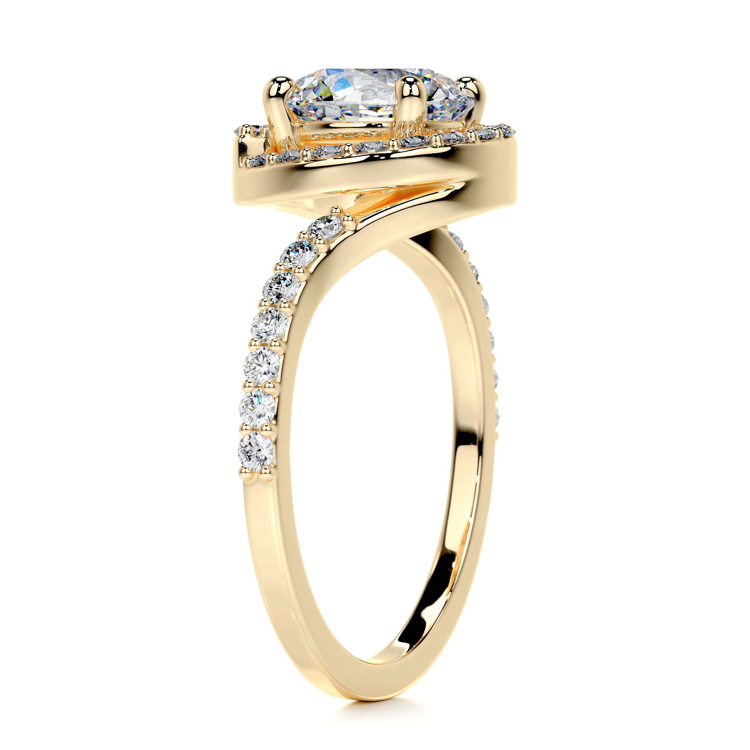 Stella Moissanite & Diamond Ring -18K Yellow Gold、mySite、hinf8tx79