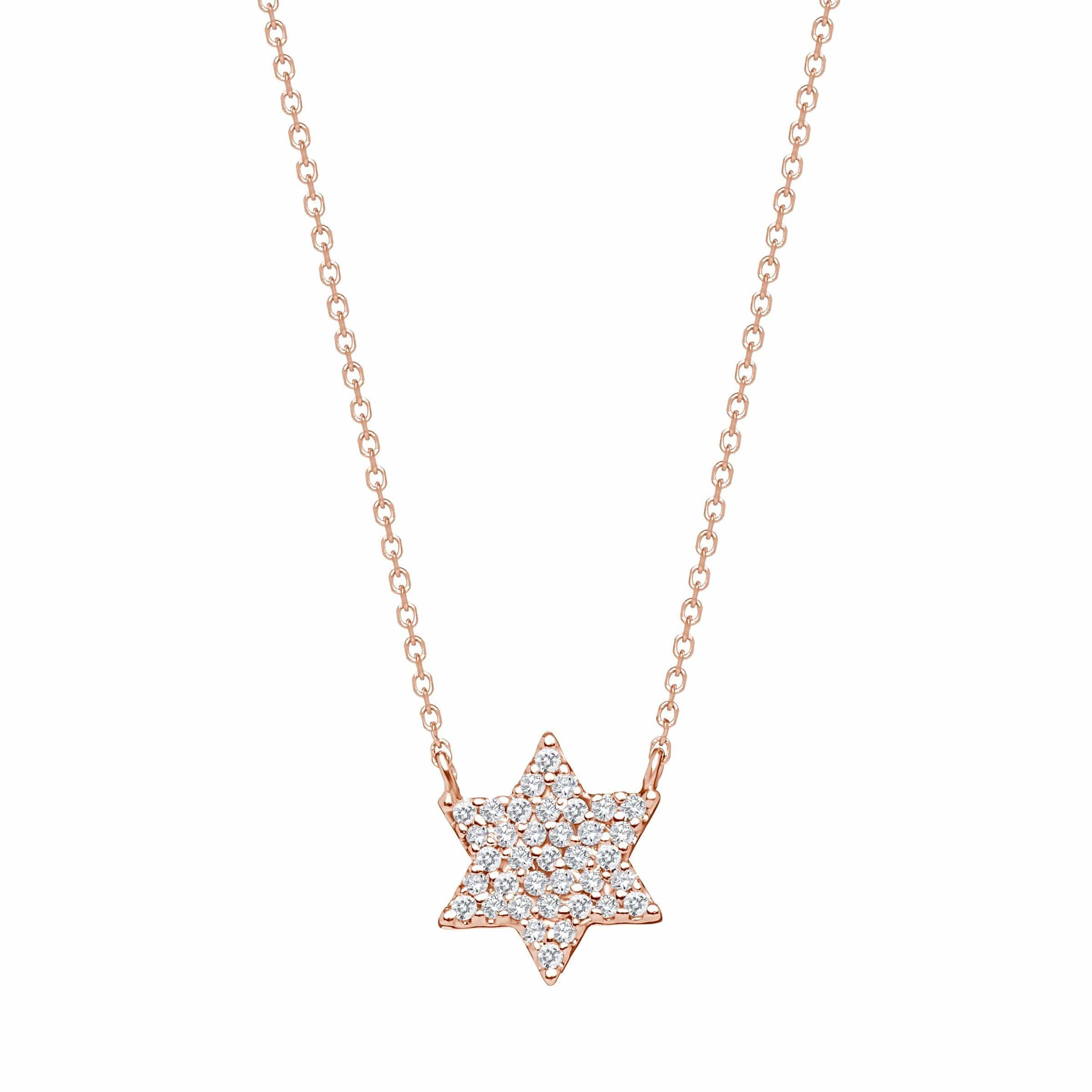 Dainty Diamond Star of David Necklace - 14k Yellow, White or Rose Gold、mySite、topwebapps