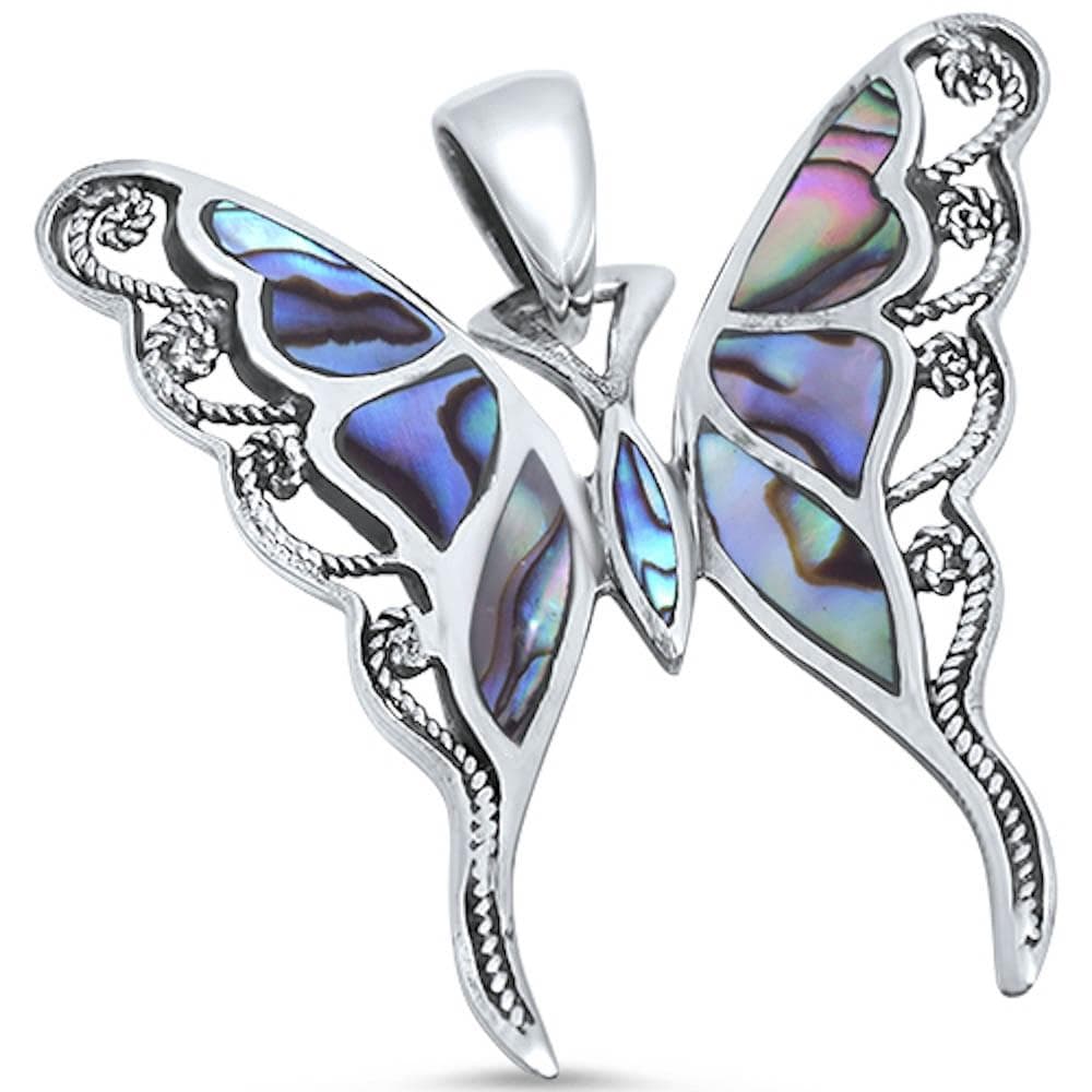Butterfly Onyx or Abalone Jewelry-Ring, Pendant, Earrings Sterling Silver, Beautiful!、mySite、g9winljtr