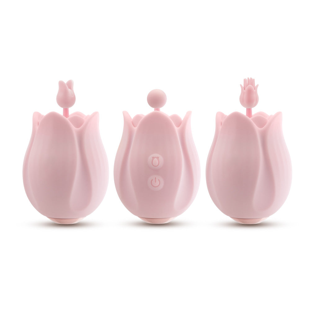 Play With Me | Romantic Rose Silicone Vibrator With Rosebud Attachment Heads – In Pink、mySite、bottomscart
