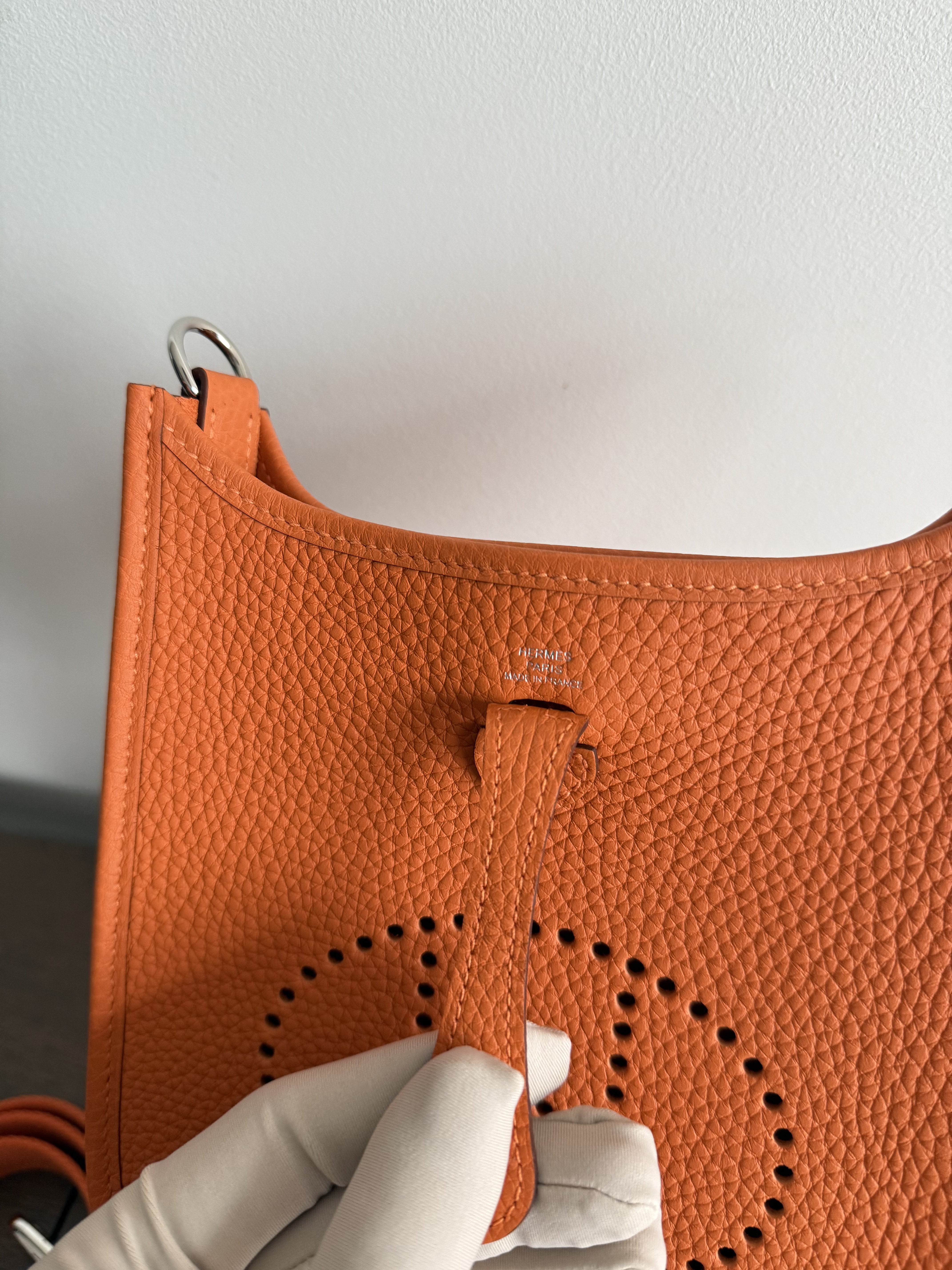 Hermès Mini Evelyne 16 Bag Orange Clemence PHW、mySite、garminoutage.com
