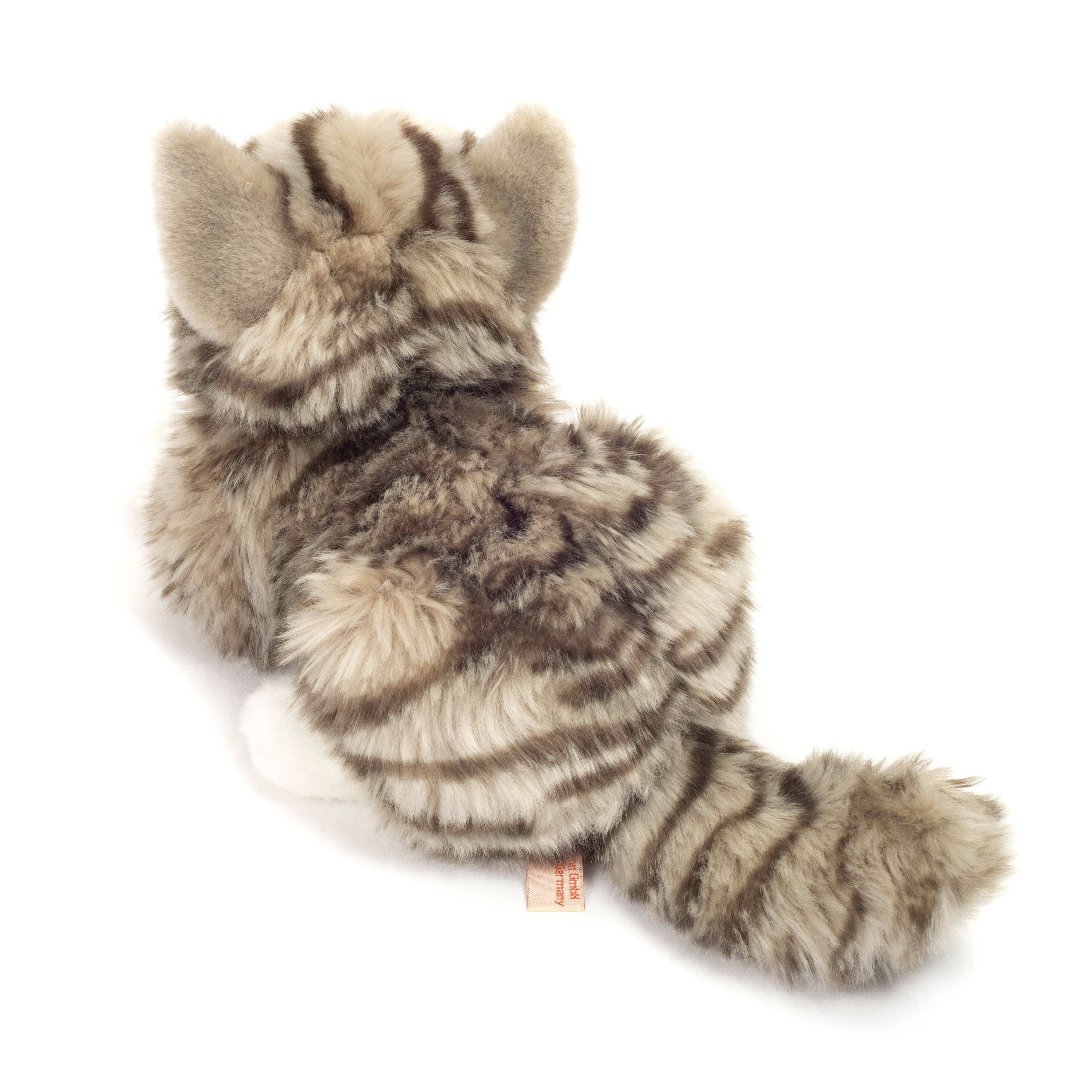 Gray and White Lying Tabby Cat Super Soft by Teddy Hermann、mySite、g9winljtr