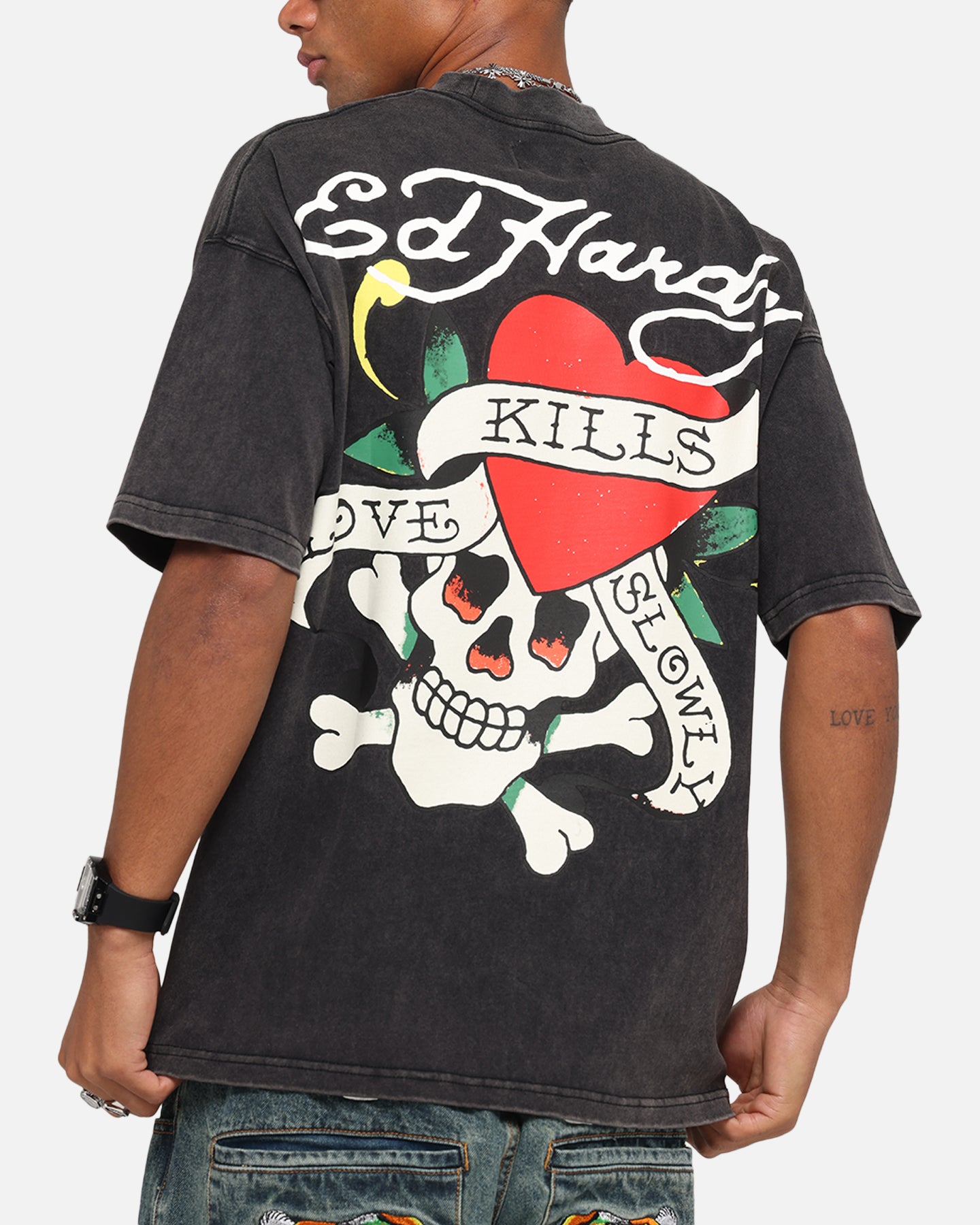 Ed Hardy Love Kills Oversized T-Shirt Black、mySite、zt4zffjzw
