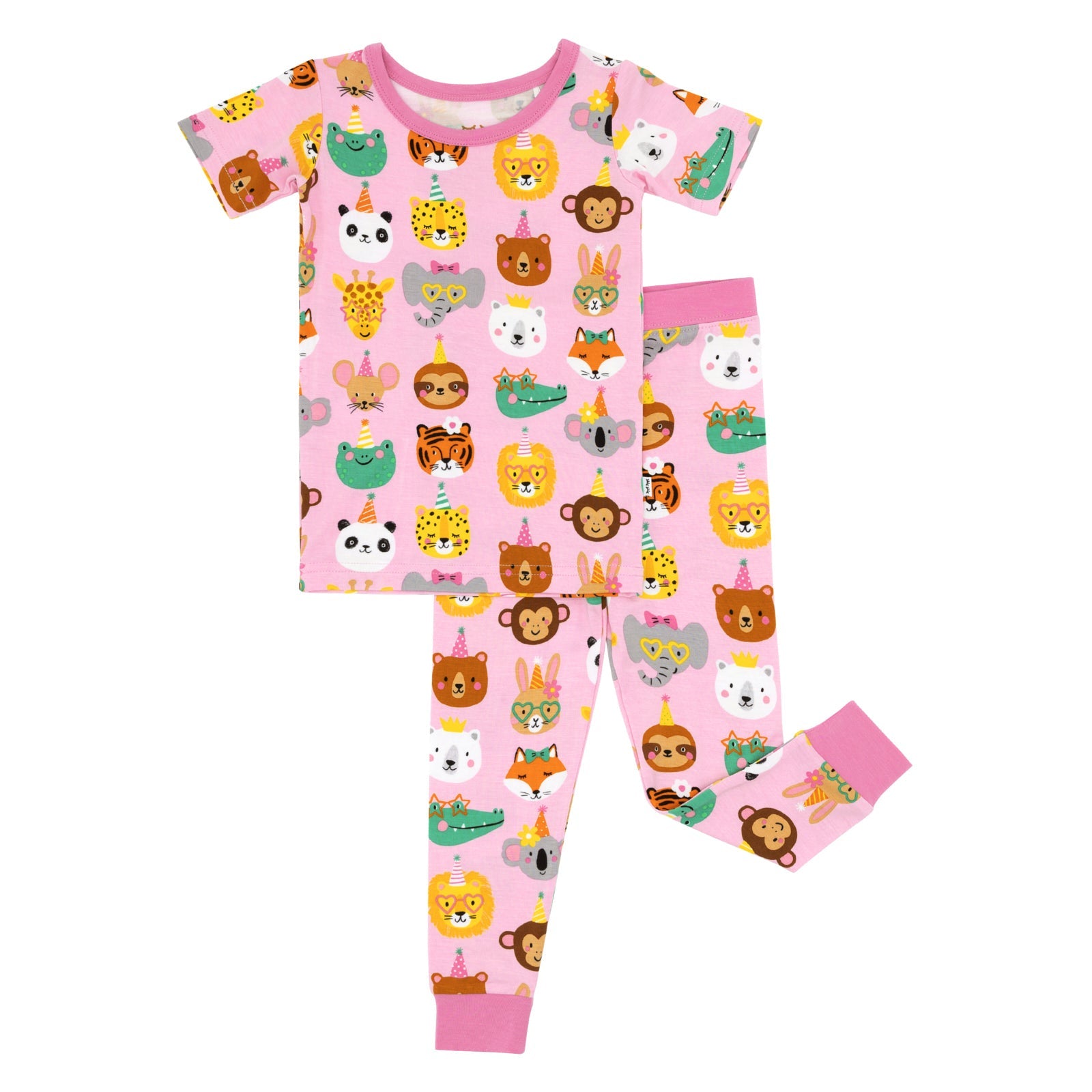 Pink Party Pals Two-Piece Short Sleeve Pajama Set、mySite、g9winljtr