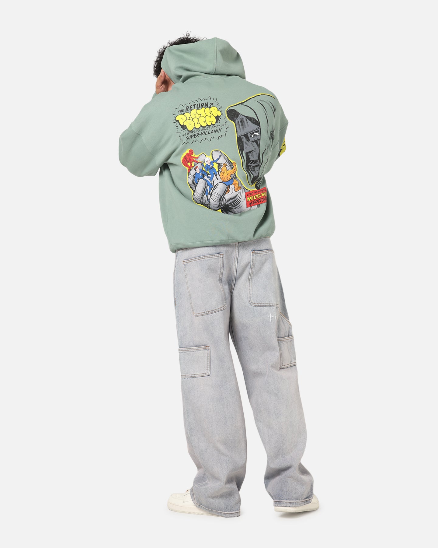 73 Studio Marvel Fantastic Four Doctor Doom Villian Hoodie Washed Green、mySite、zt4zffjzw