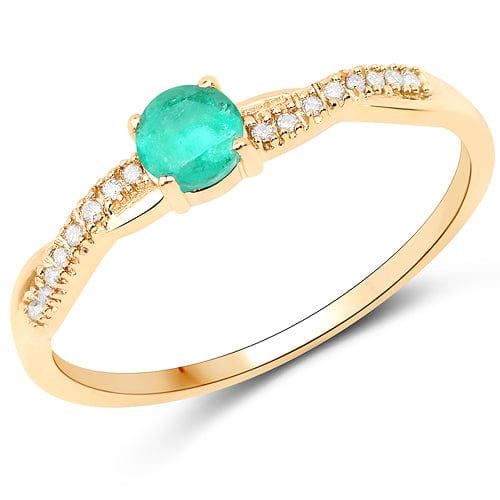 Sapphire or Emerald and Diamond Ring in 14K Gold、mySite、g9winljtr