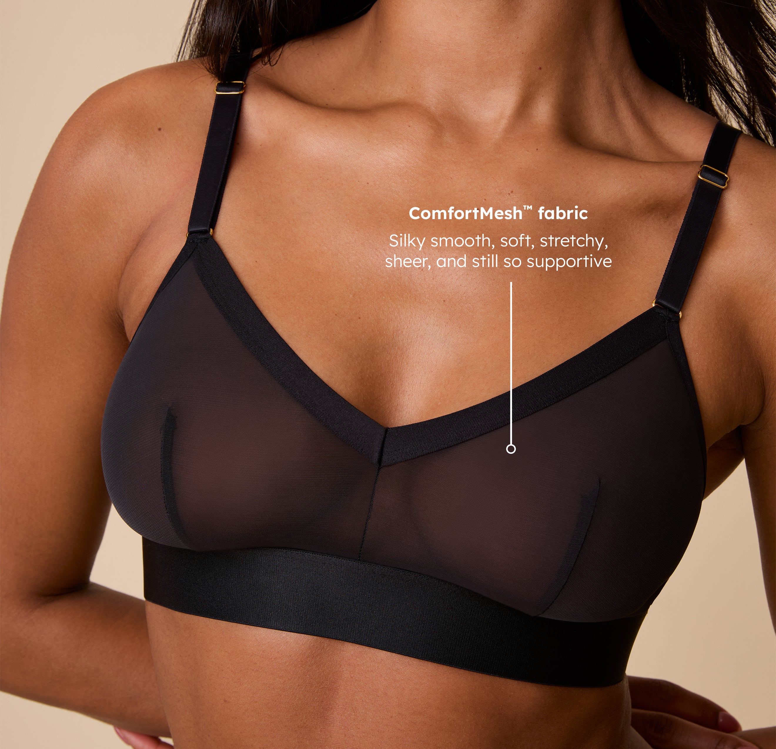 ComfortMesh™ Triangle Bralette - Black、mySite、bengalsvssteelers