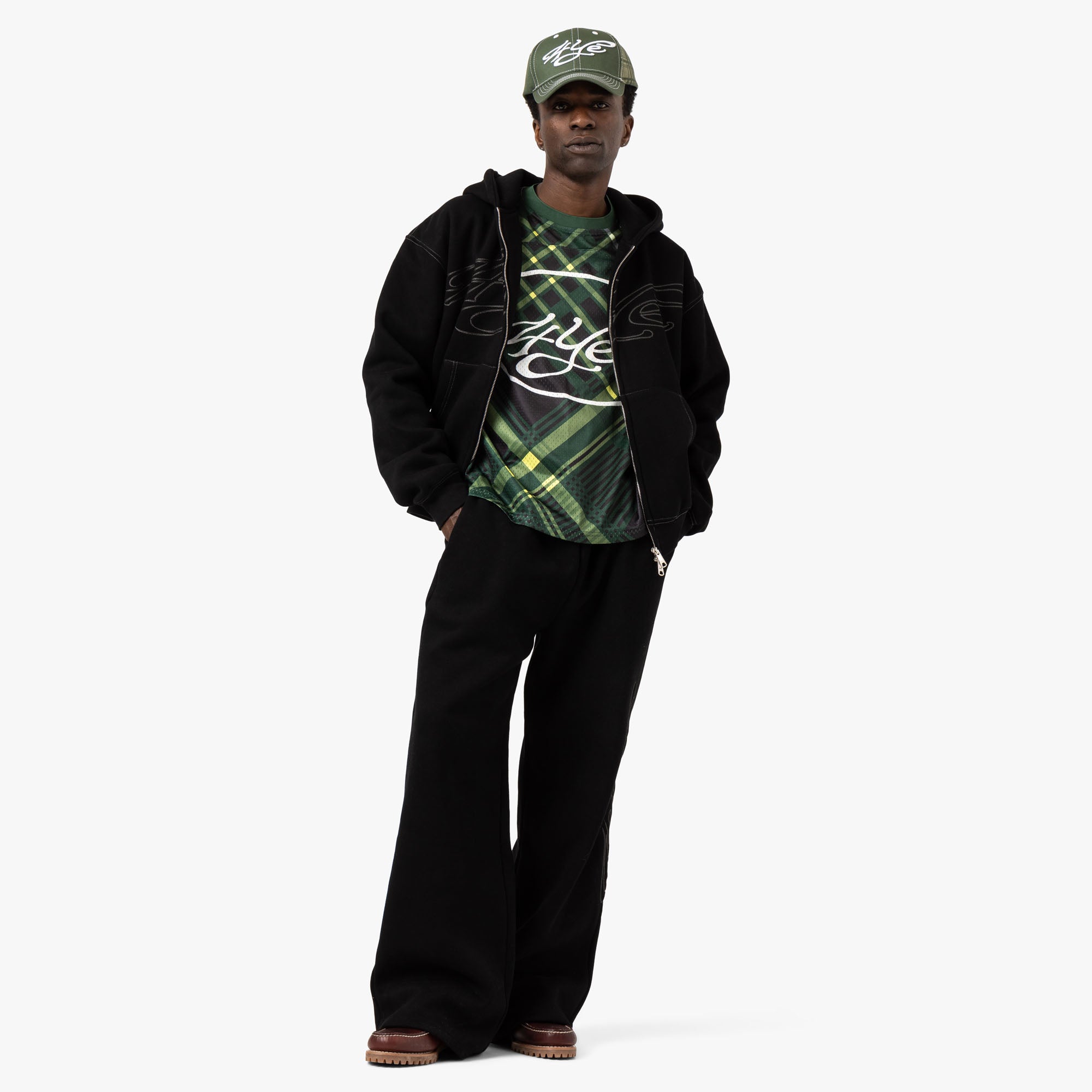  4YE Signature Zip Hoodie / Black / Grey、mySite、merchandisen