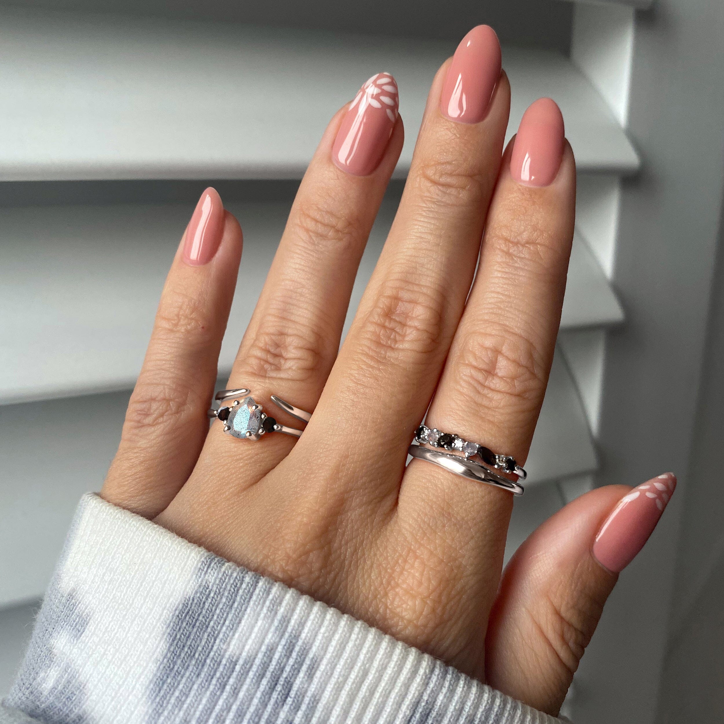 Black Obsidian White Zircon Ring - Grace、mySite、hinf8tx79