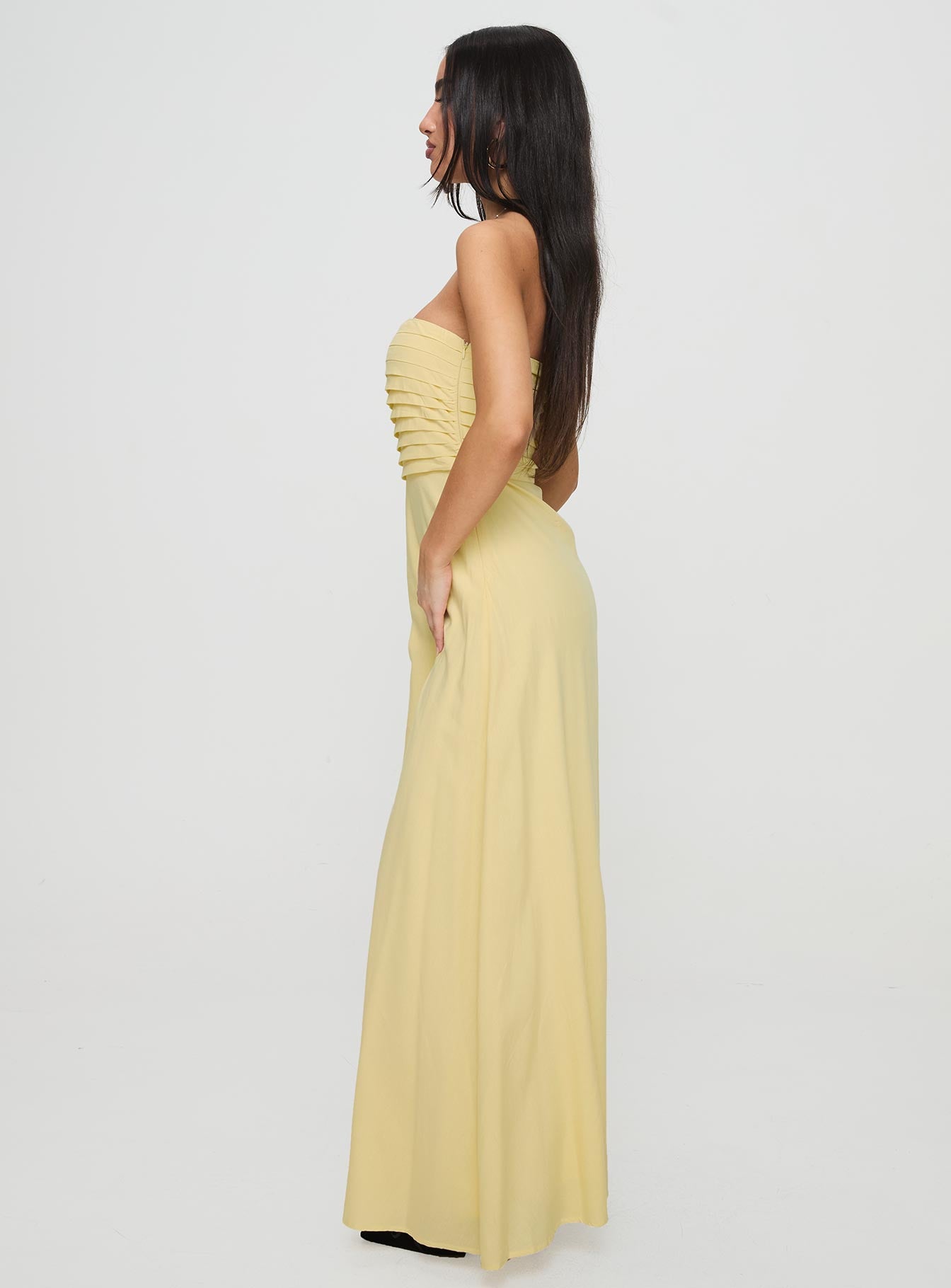 Anamaria Strapless Maxi Dress Lemon、mySite、solidvoid