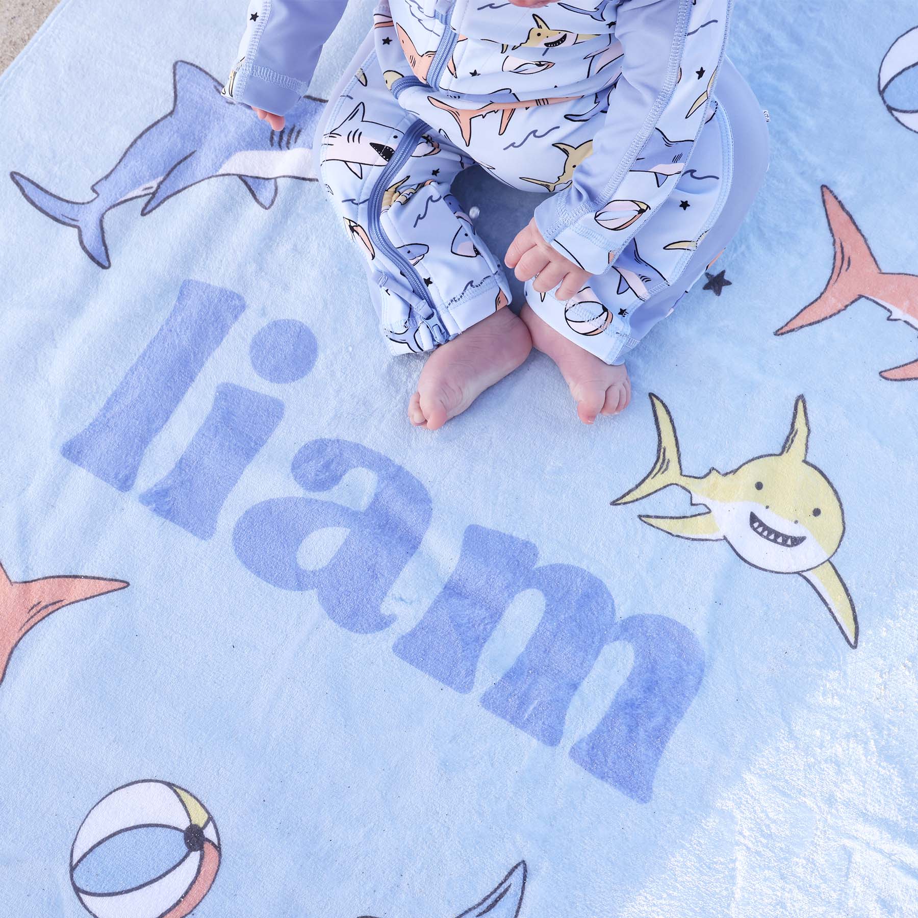  Shark Bait Personalized Kids Beach Towel、mySite、layawaytickets
