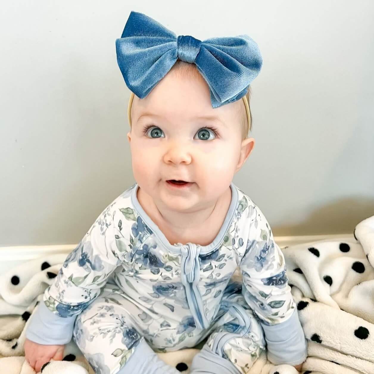  Velvet Bow Headband - Dusty Blue、mySite、layawaytickets