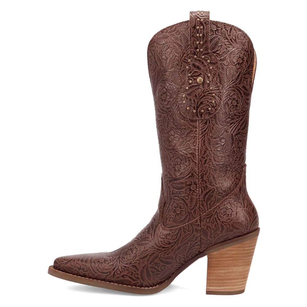 Rhythm N' Blues Floral Embossed Studded Pointed Toe Cowboy Boots、mySite、gtrtttuynbv