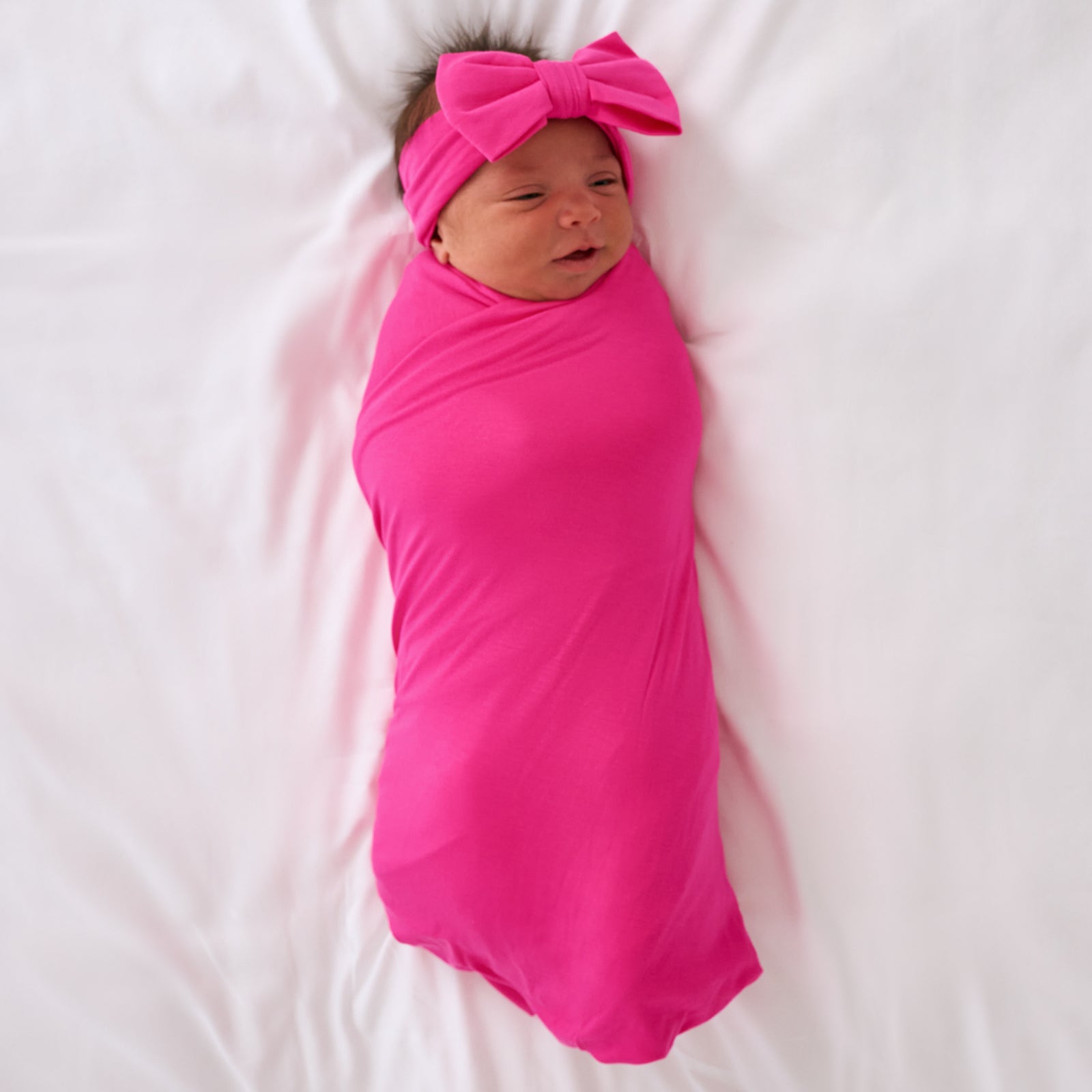 Mighty Magenta Swaddle & Luxe Bow Headband Set、mySite、g9winljtr