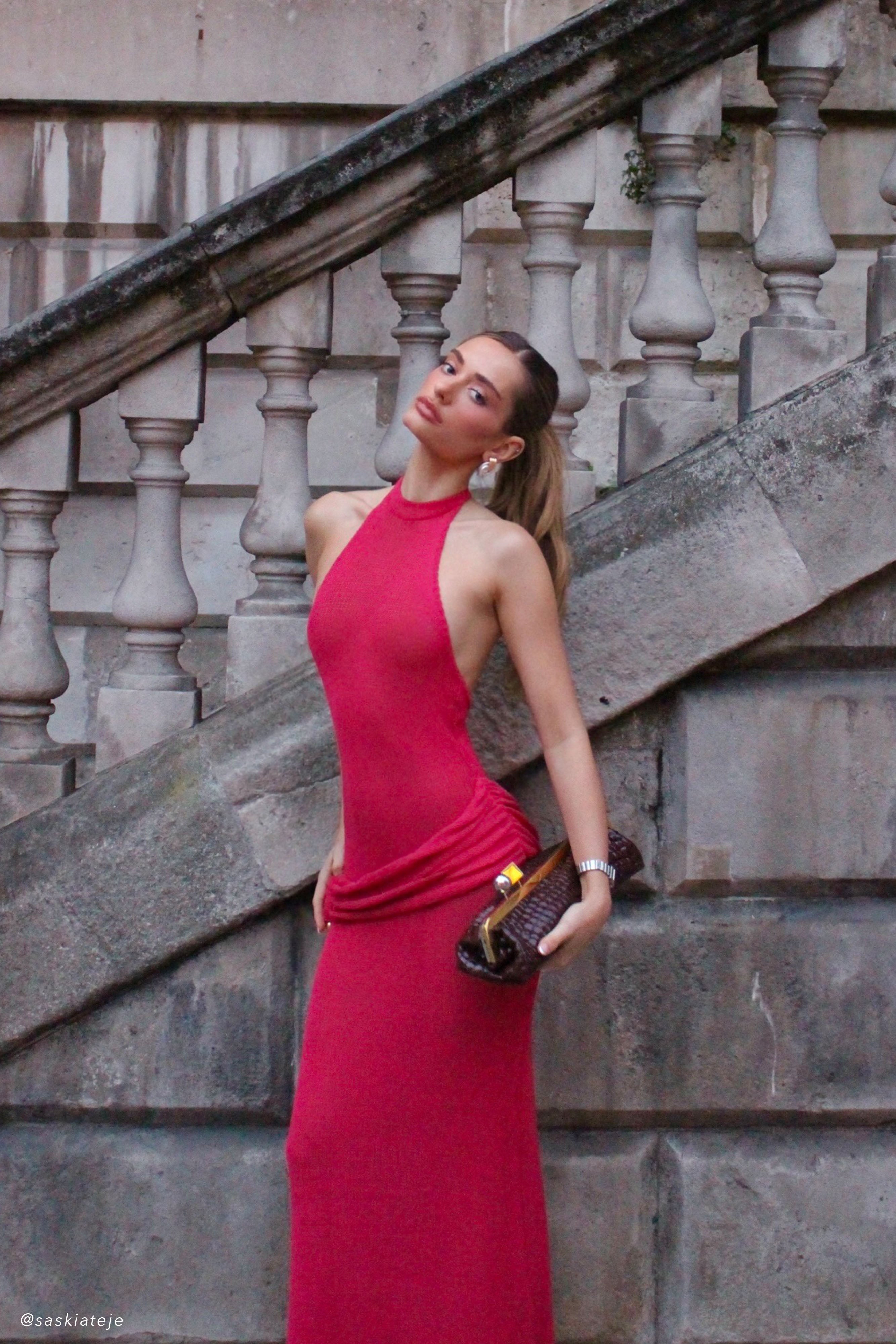 Reece Halter Knit Maxi Dress - Dragonfruit、mySite、solidvoid