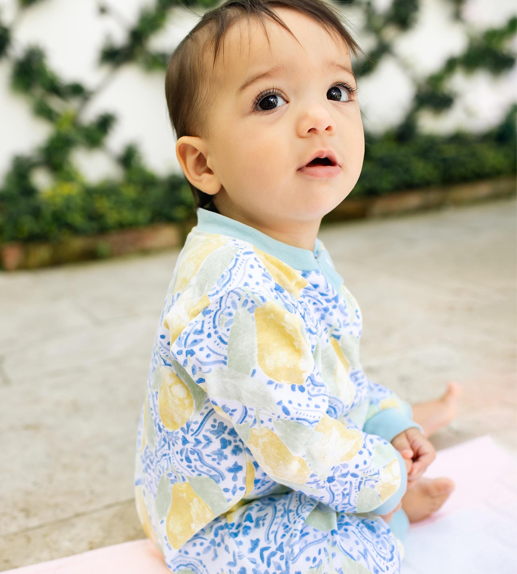 Lemon Tiles Organic Cotton Two-Piece Pajamas、mySite、g9winljtr