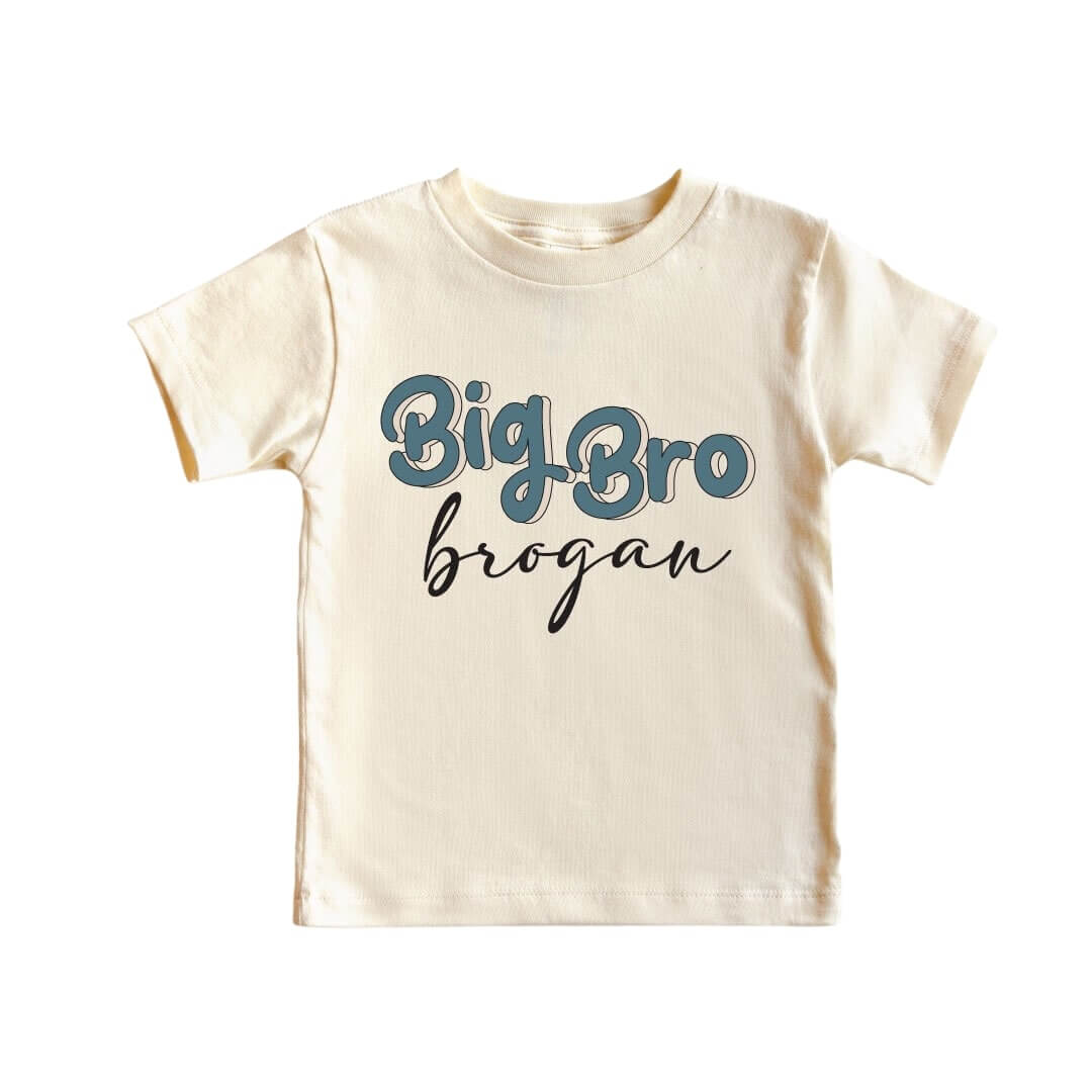  Personalized Big Bro Name Script Tee | Natural、mySite、layawaytickets